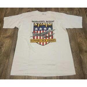 Vtg Operation Desert Storm T Shirt 1991 Single Stitch 100% Cotton Big Graphic